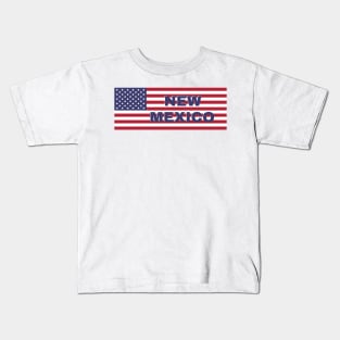 New Mexico State in American Flag Kids T-Shirt